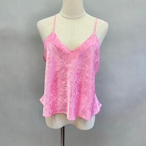 Vintage‎ 90s Intimate Affair pink paisley embossed cami lingerie tank size large